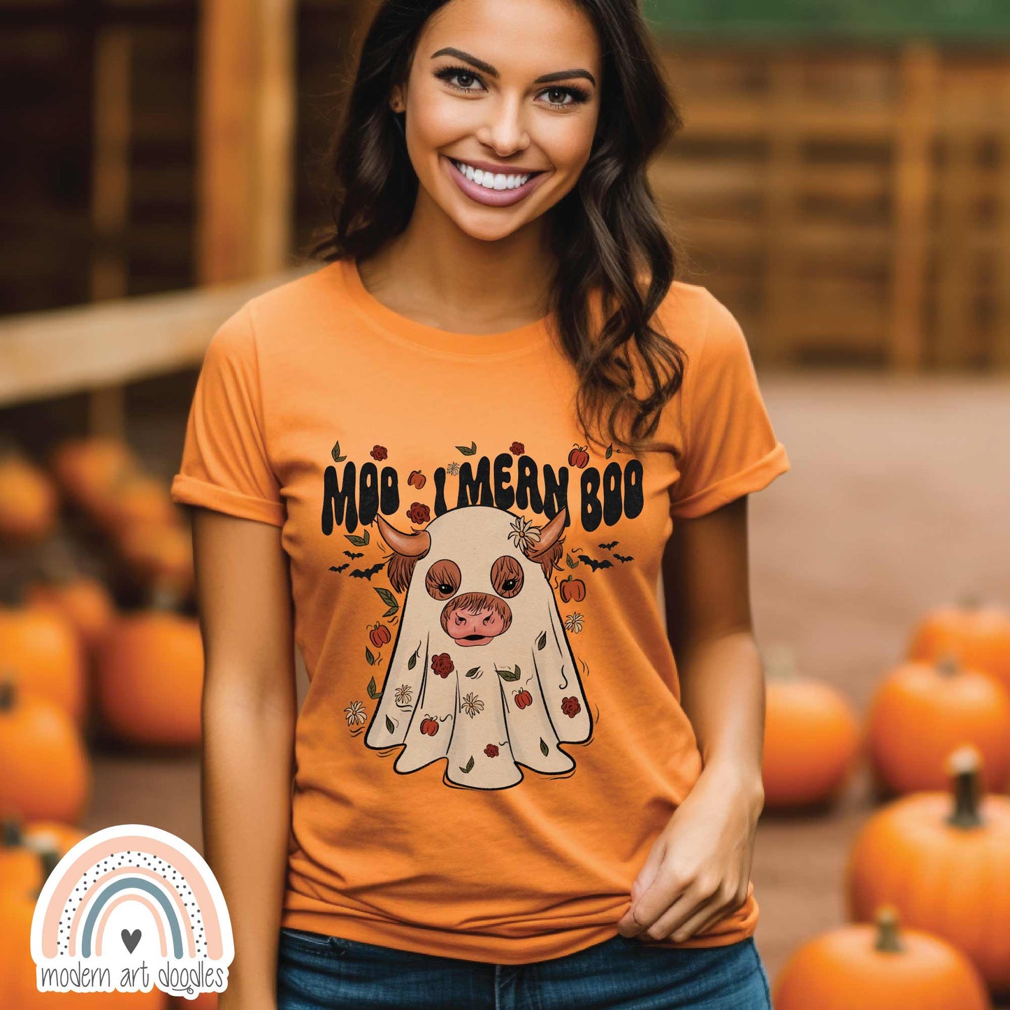 MOO I mean BOO Country Western Cow Highland Halloween Tee Unisex t-shirt
