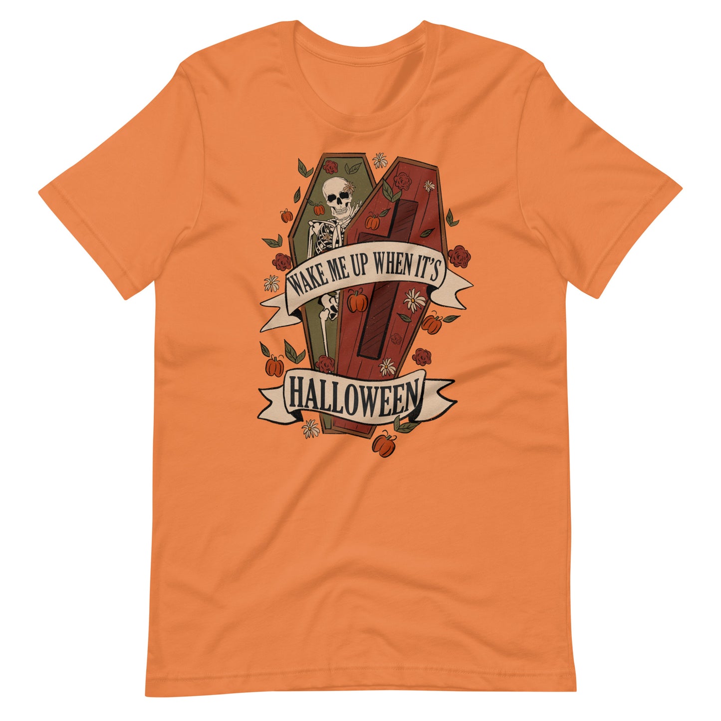 Wake Me Up When It's Halloween Skeleton Coffin Tee Unisex t-shirt