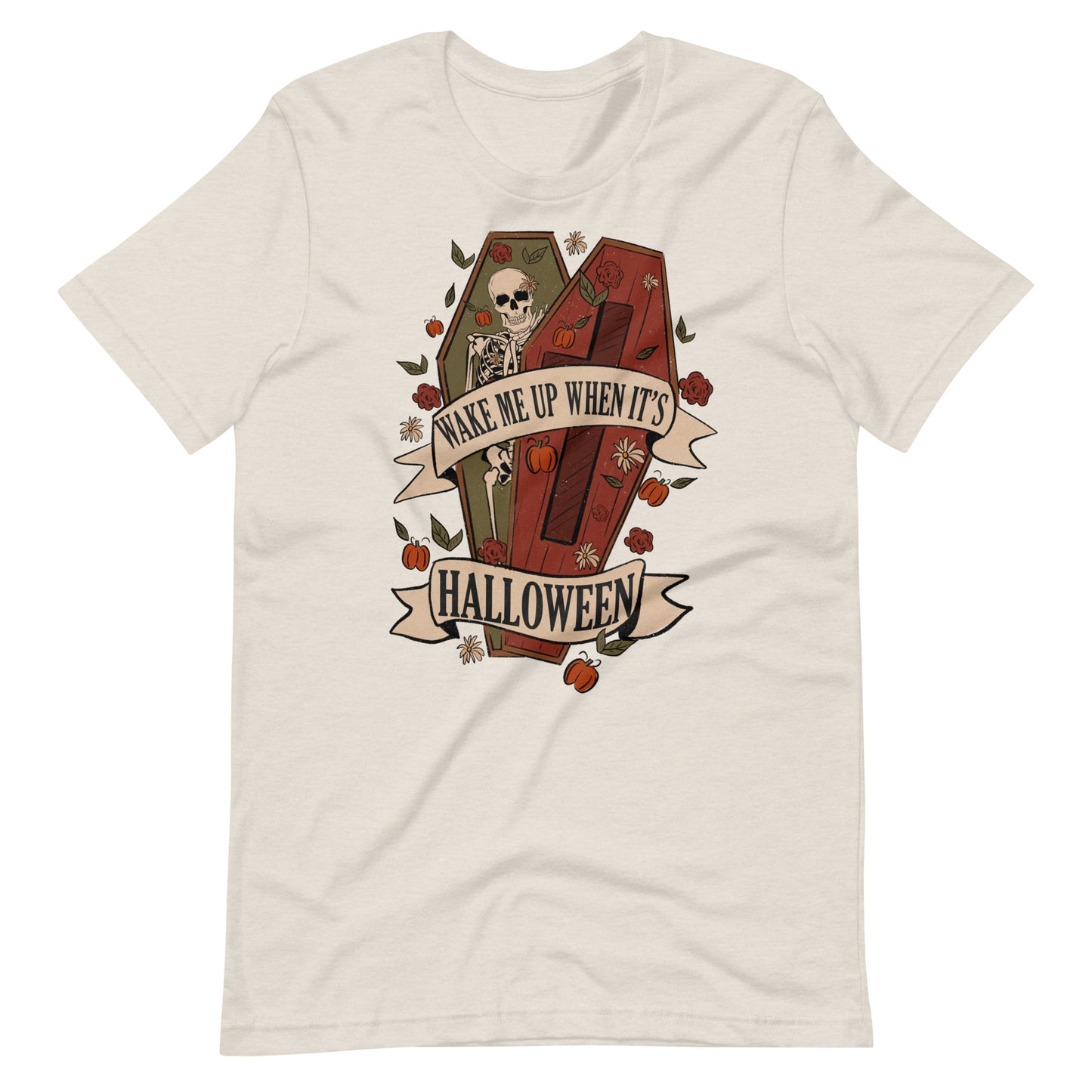 Wake Me Up When It's Halloween Skeleton Coffin Tee Unisex t-shirt