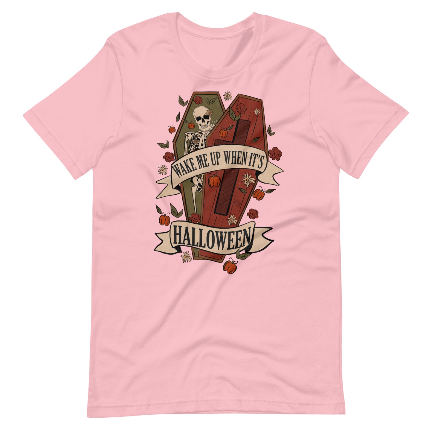 Wake Me Up When It's Halloween Skeleton Coffin Tee Unisex t-shirt