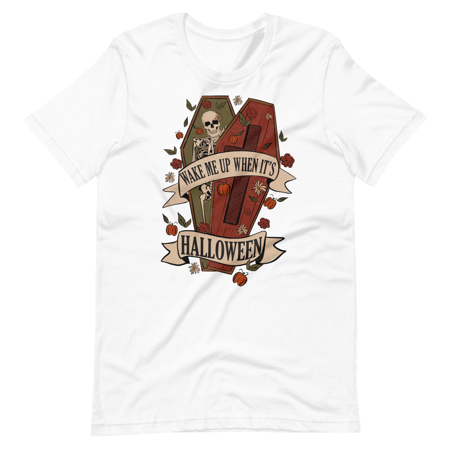 Wake Me Up When It's Halloween Skeleton Coffin Tee Unisex t-shirt