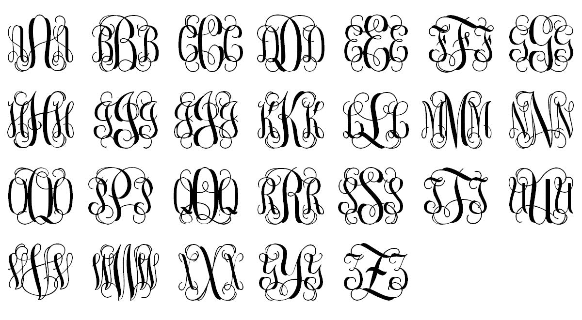 Vine Monogram Decal with Bow Vinyl Decal