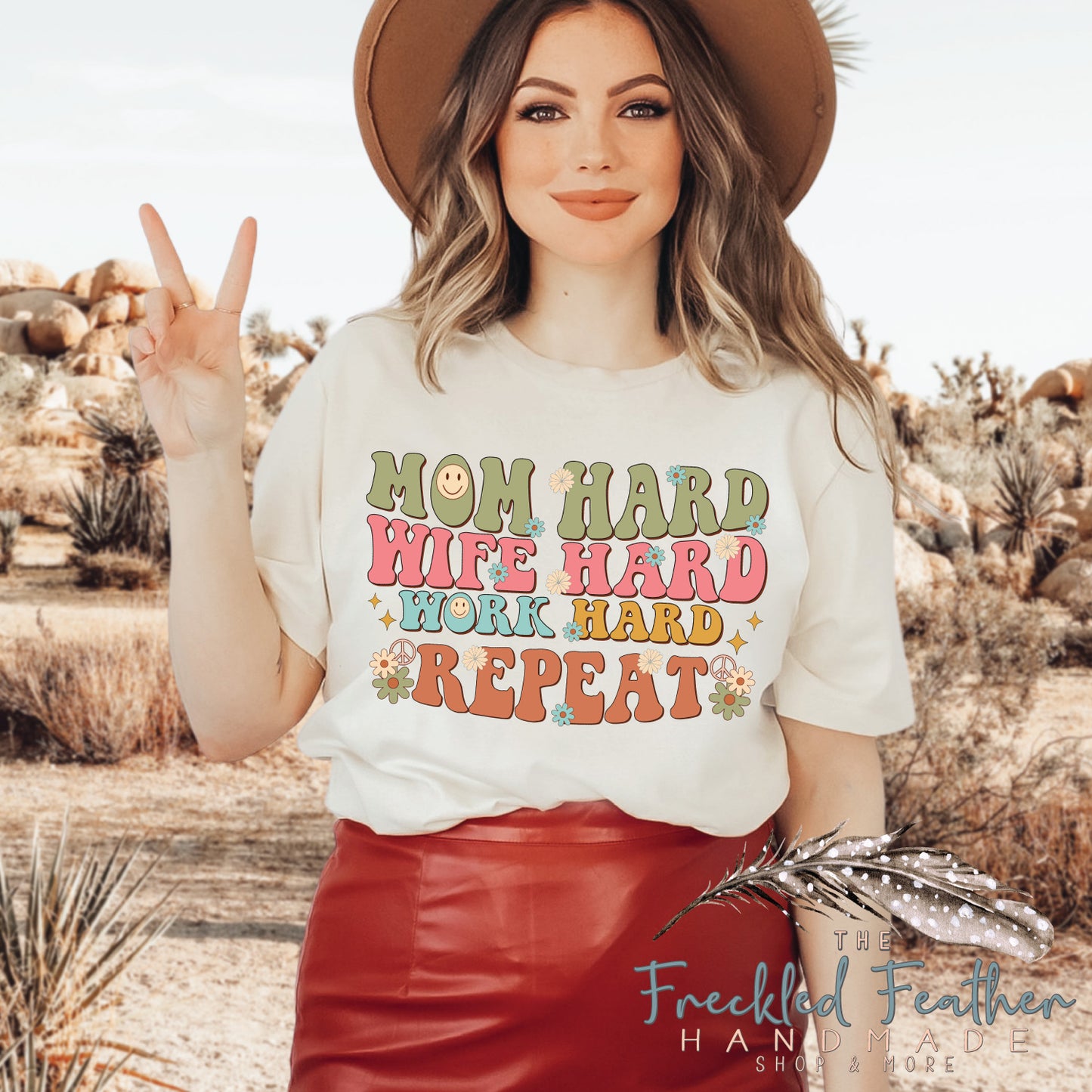 Mom Hard Wife Hard Work Hard Repeat Unisex t-shirt