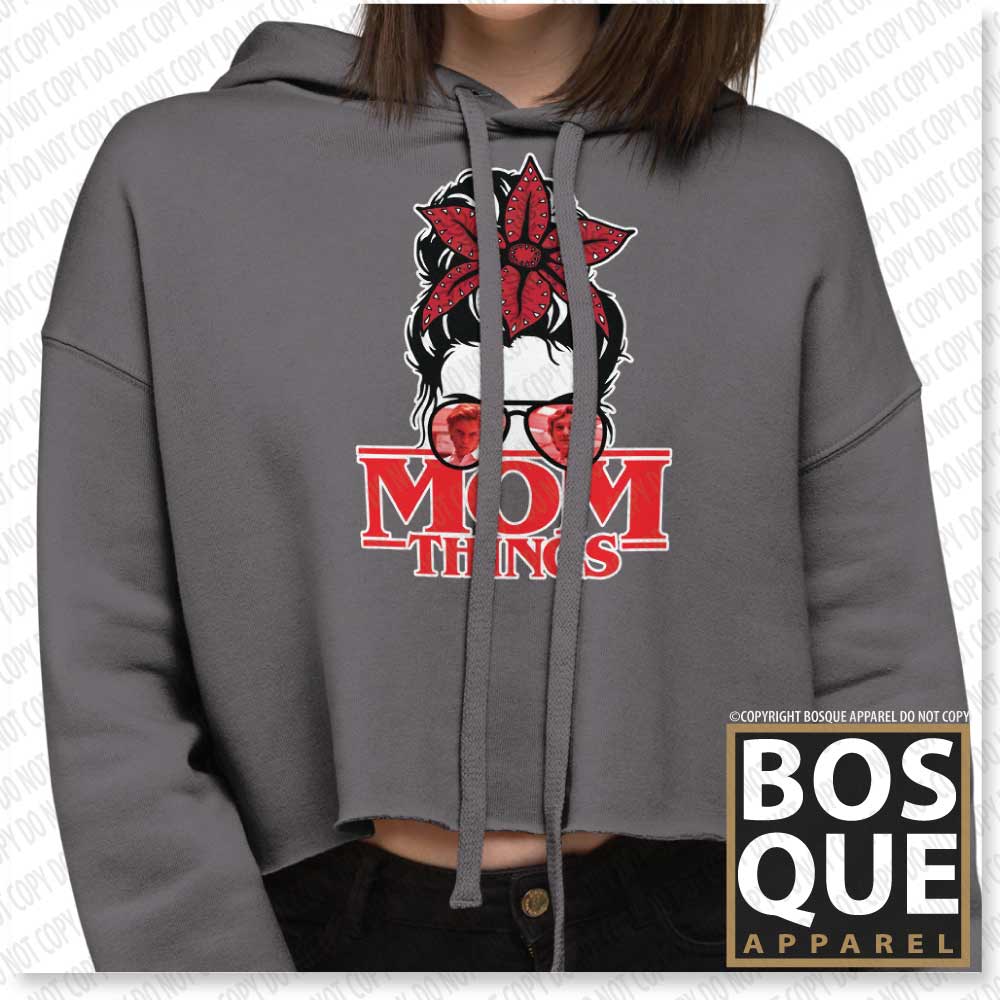 Mom Things Stranger Demo Bun Henry 001 Comfy Crop Hoodie