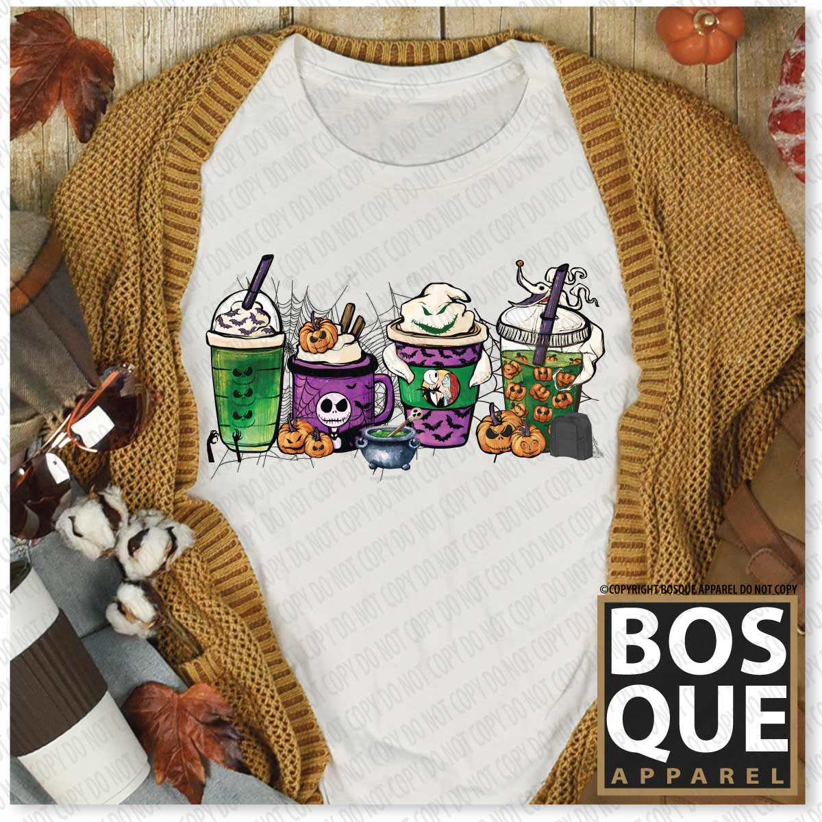 Purple Skeleton Halloween Coffee and Lattes Unisex t-shirt