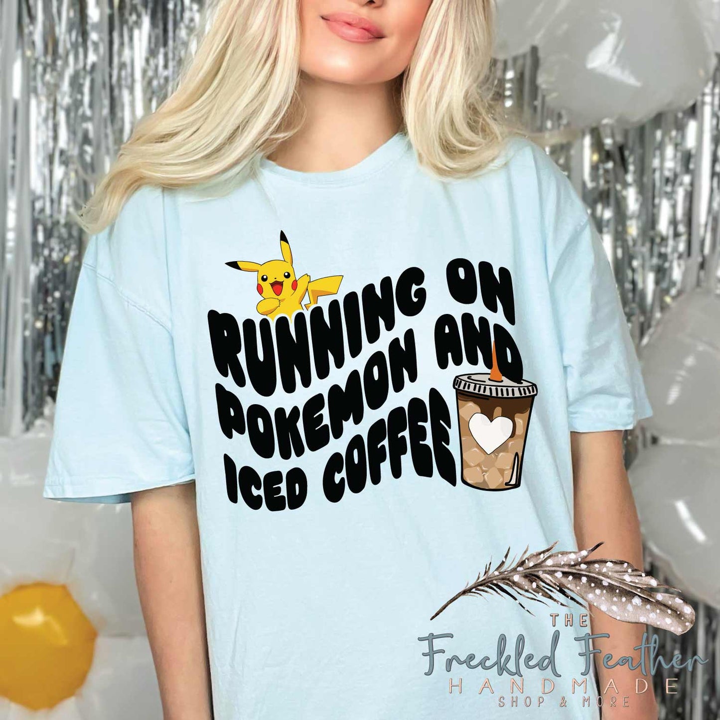 Running on Cute Character and Iced Coffee Unisex t-shirt