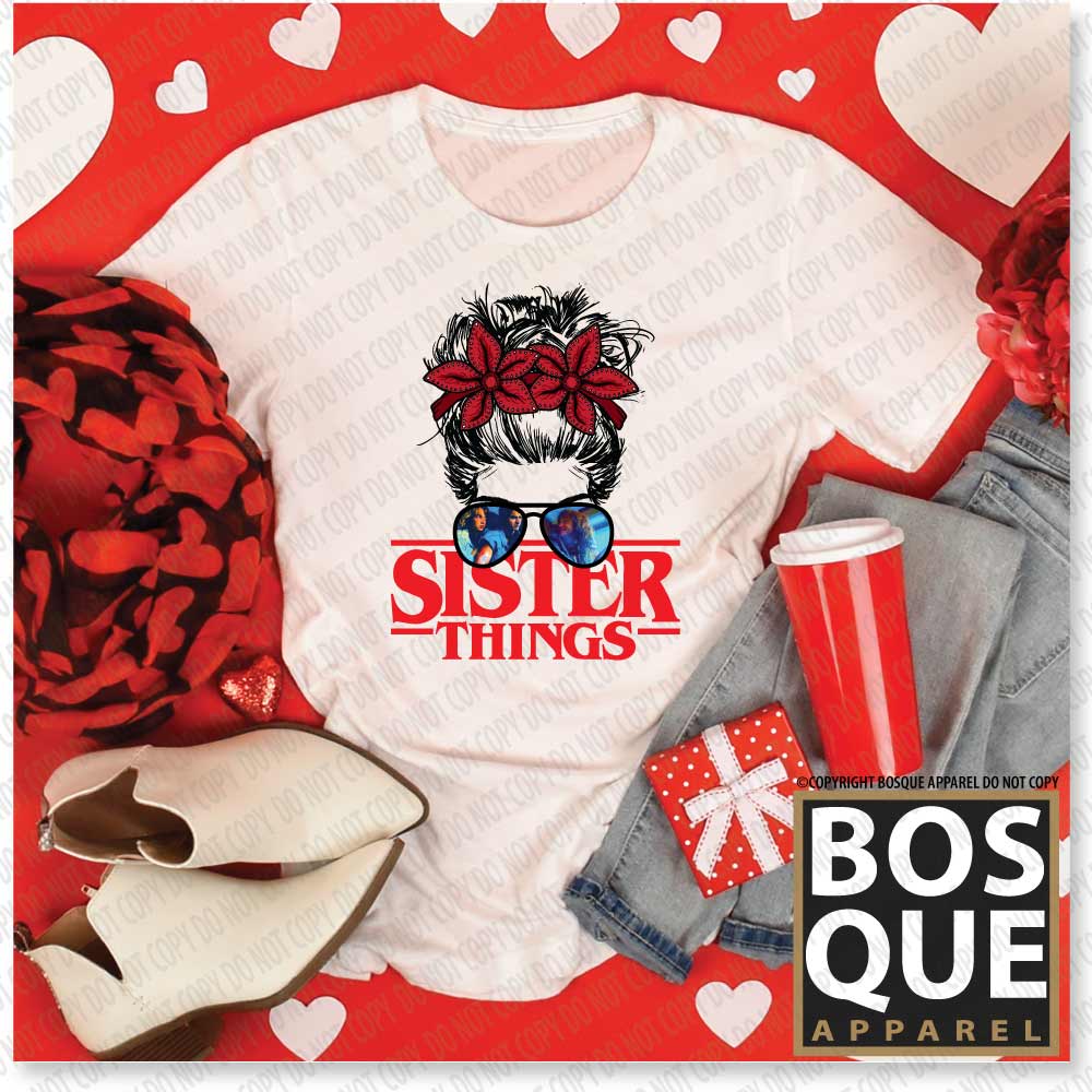 Sister Things Messy Stranger DemoBun Halloween Horror Unisex t-shirt