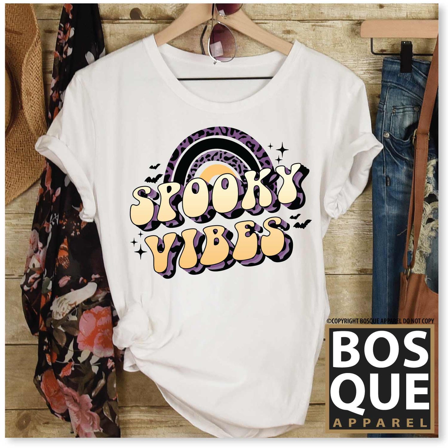 Spooky Vibes Leopard Print Halloween Unisex t-shirt