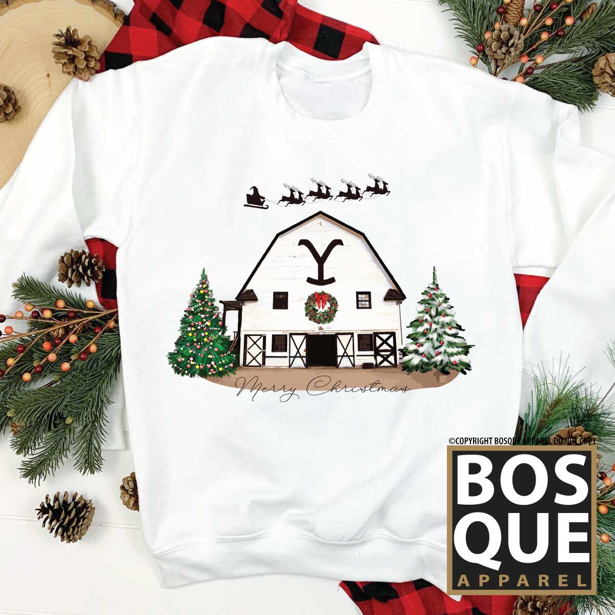 Yellowstone Barn Farmhouse Christmas Unisex Premium Sweatshirt