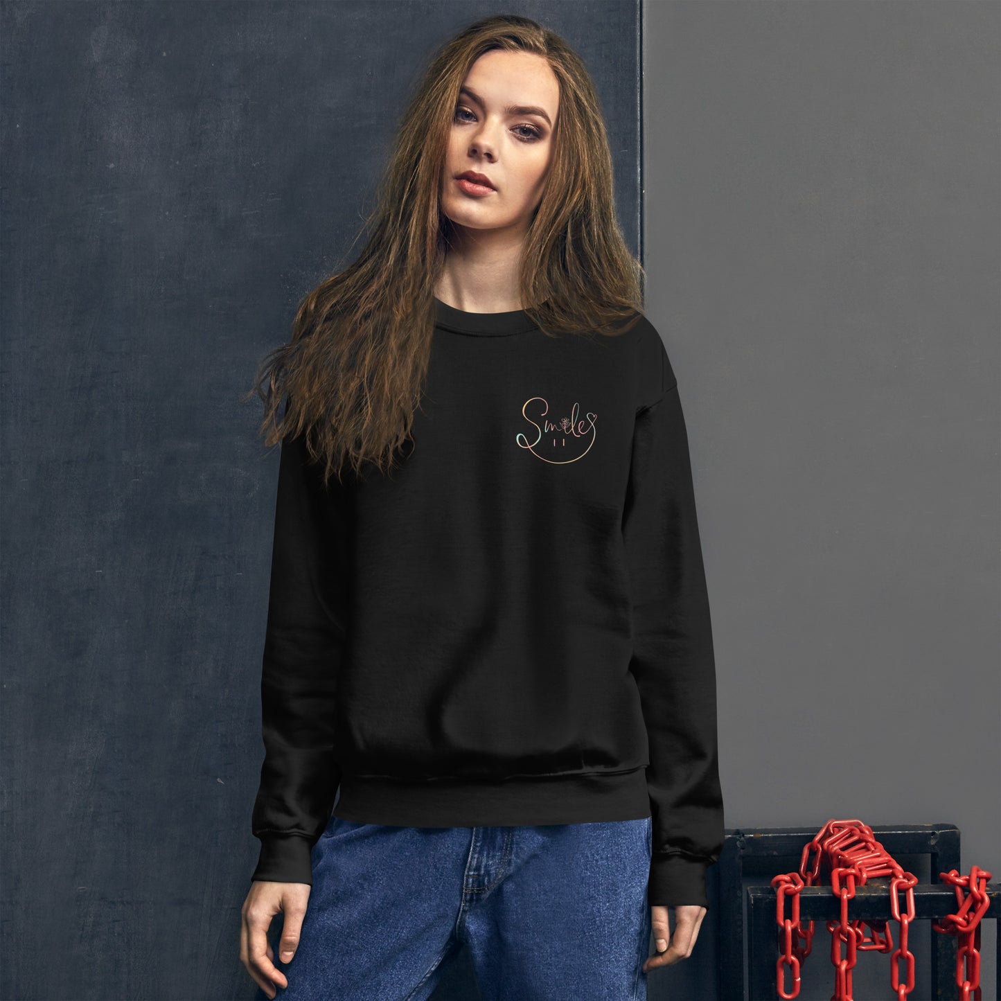 Keep Smiling Hippie Retro Flower Unisex Sweatshirt