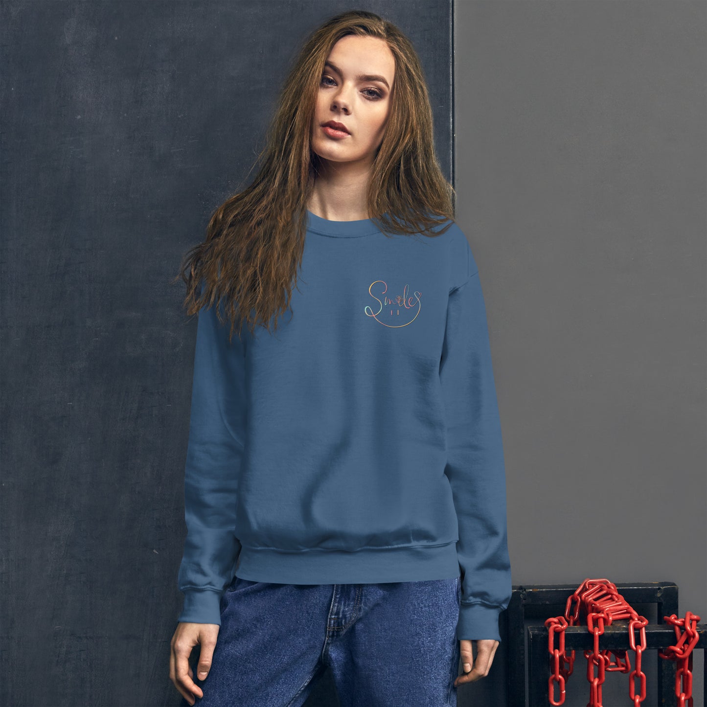 Keep Smiling Hippie Retro Flower Unisex Sweatshirt