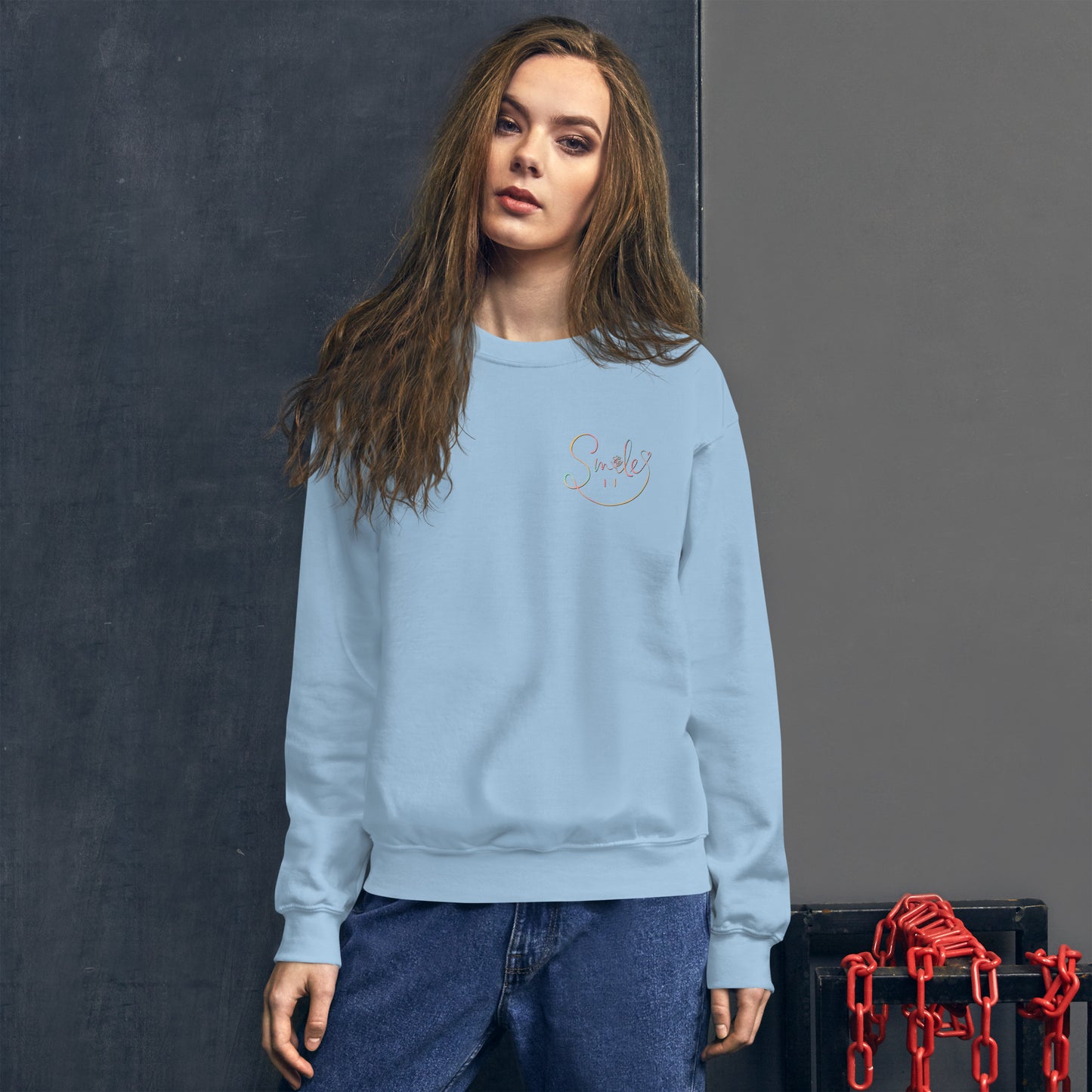 Keep Smiling Hippie Retro Flower Unisex Sweatshirt