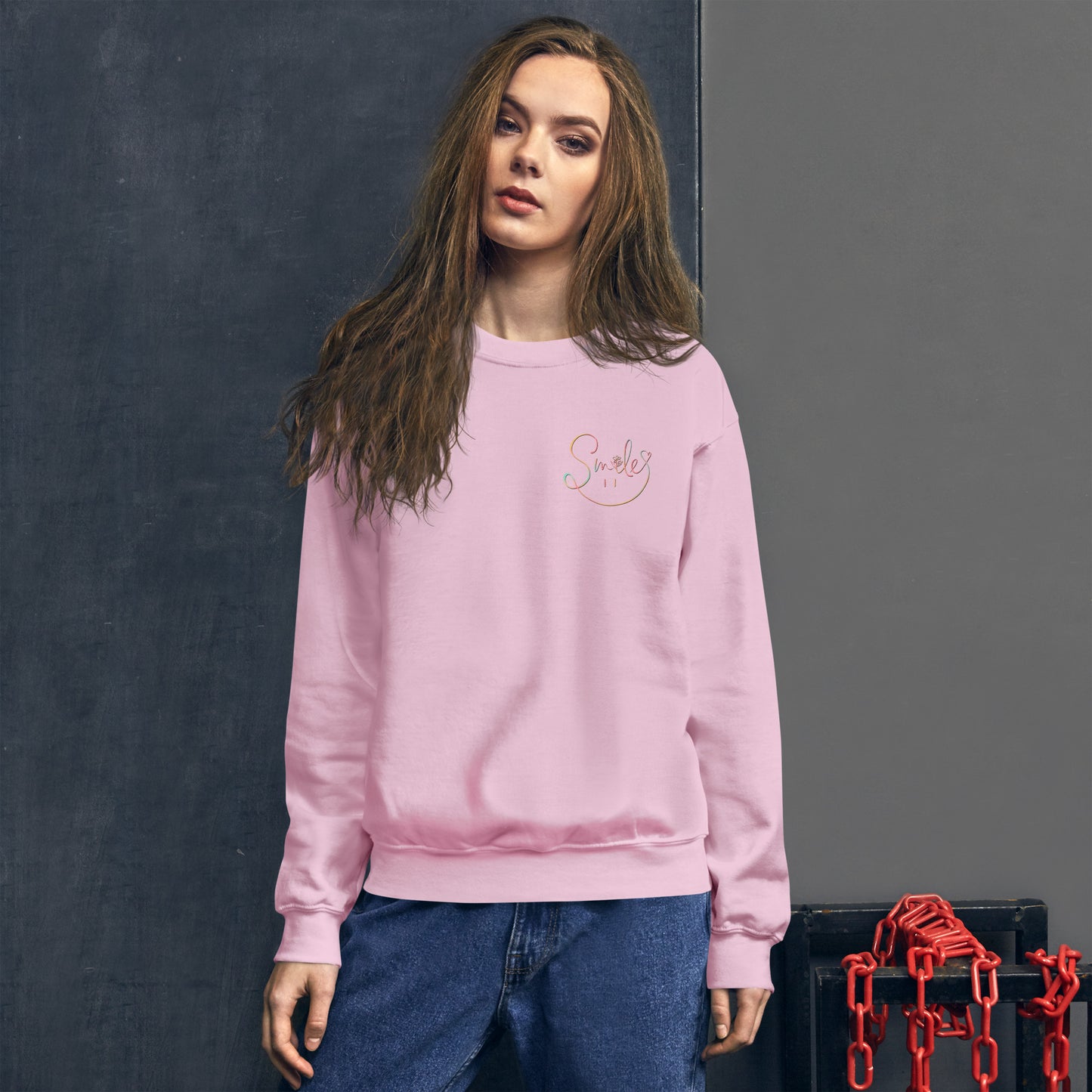 Keep Smiling Hippie Retro Flower Unisex Sweatshirt