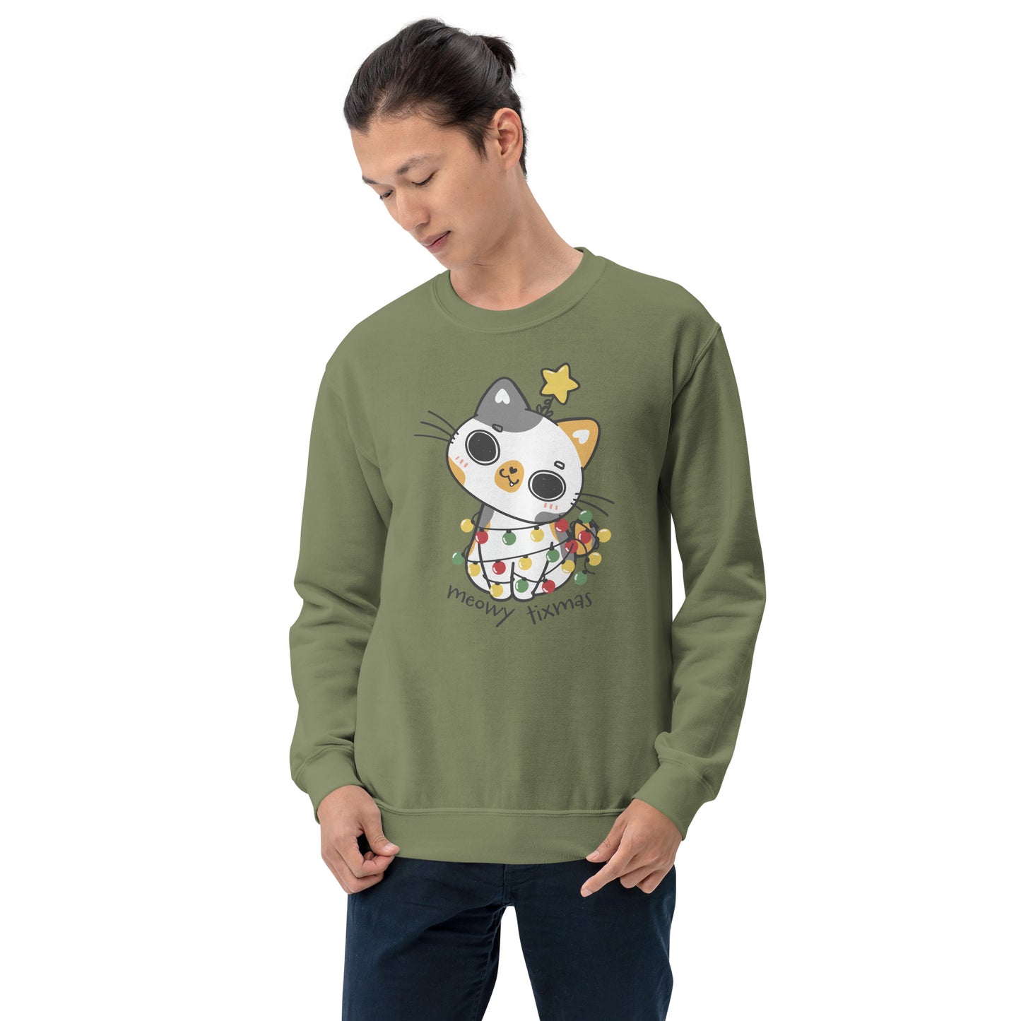 Tixee - Meowy Tixmas Cat Unisex Sweatshirt