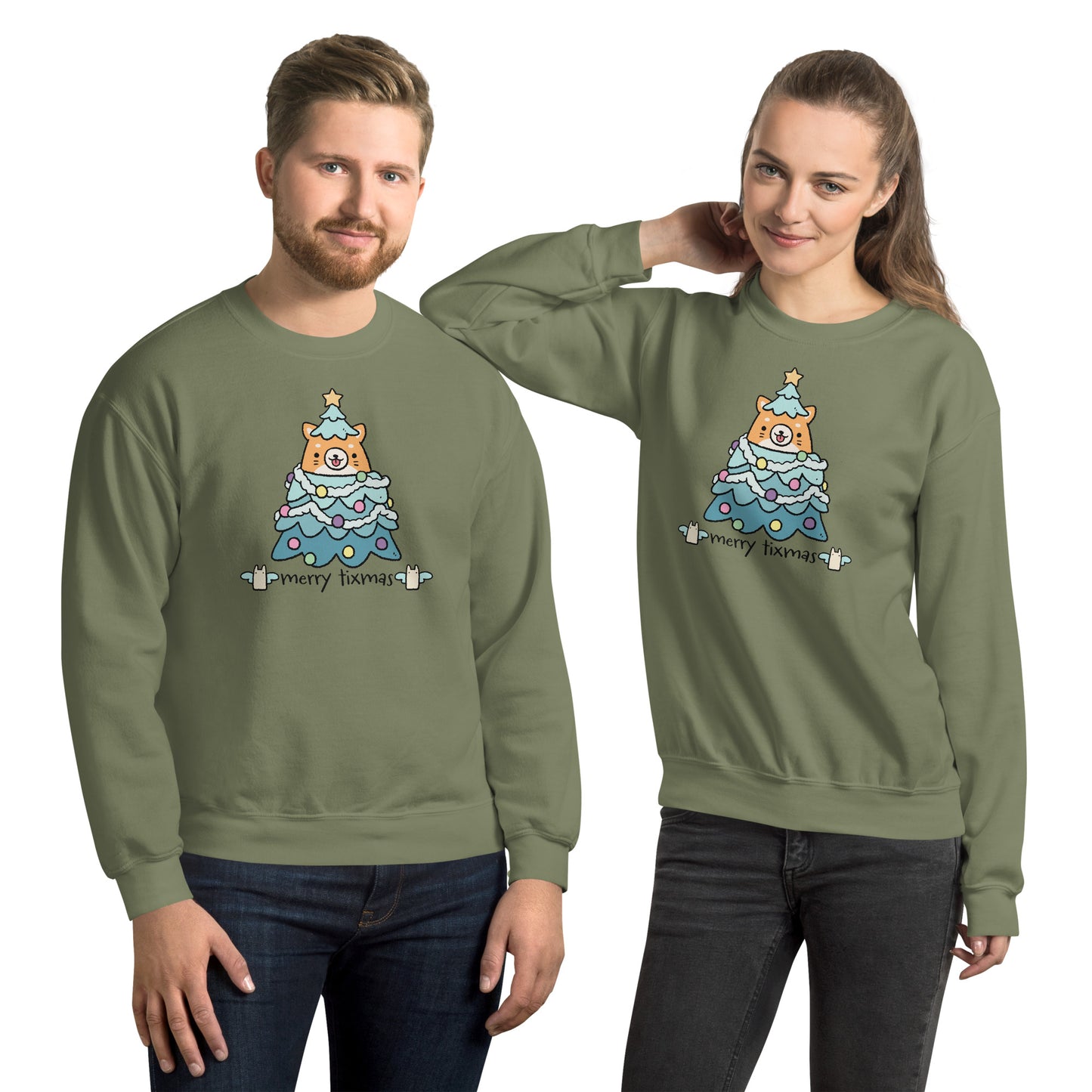 Tixee - Merry Tixmas Corgi Twee Unisex Sweatshirt