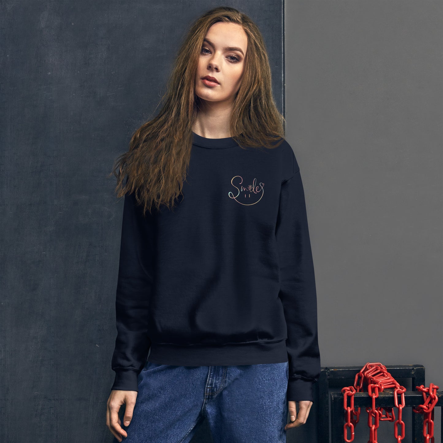 Keep Smiling Hippie Retro Flower Unisex Sweatshirt