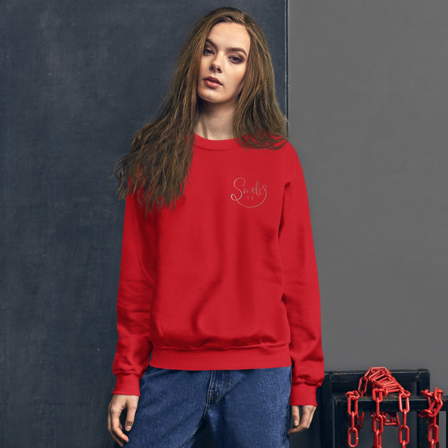 Keep Smiling Hippie Retro Flower Unisex Sweatshirt