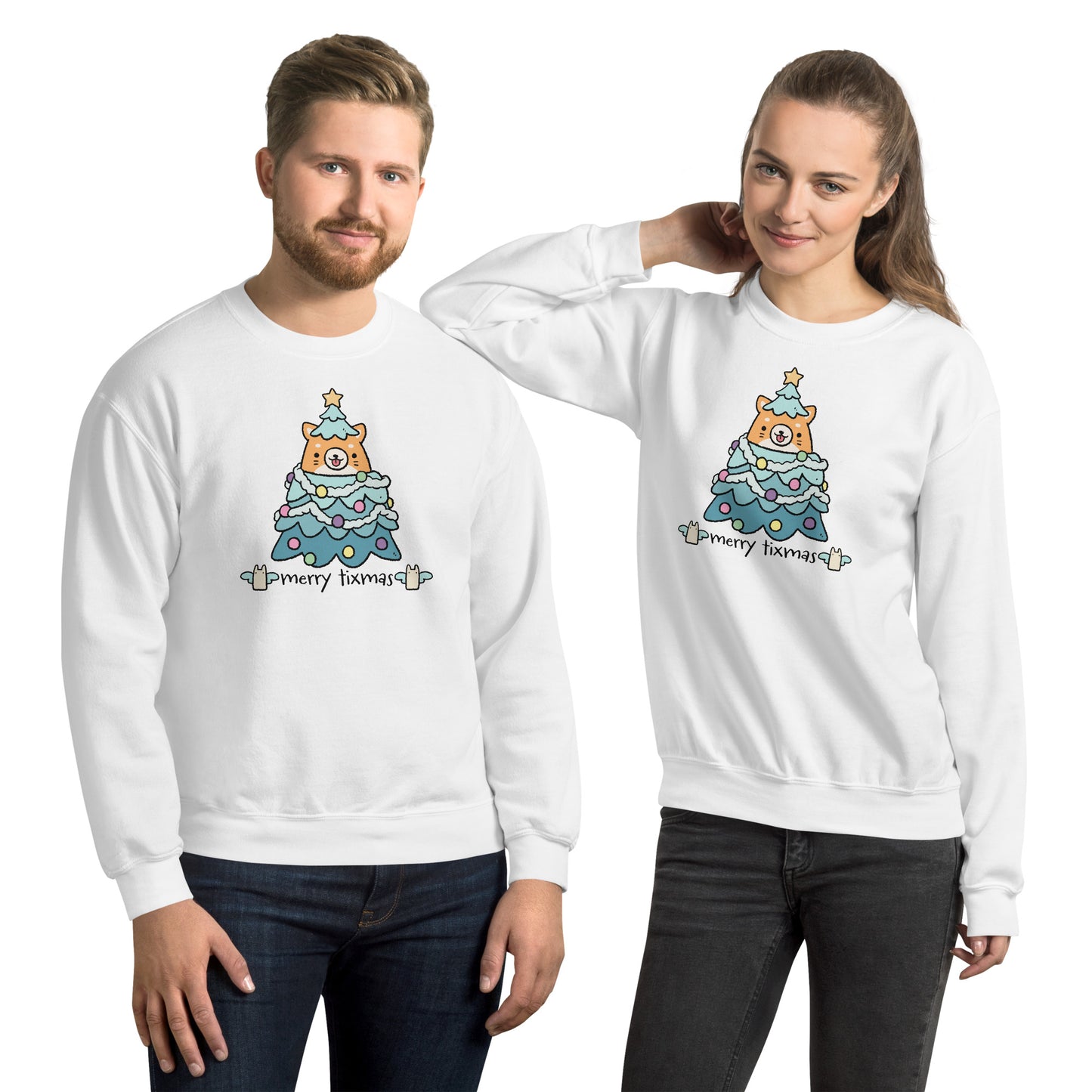 Tixee - Merry Tixmas Corgi Twee Unisex Sweatshirt