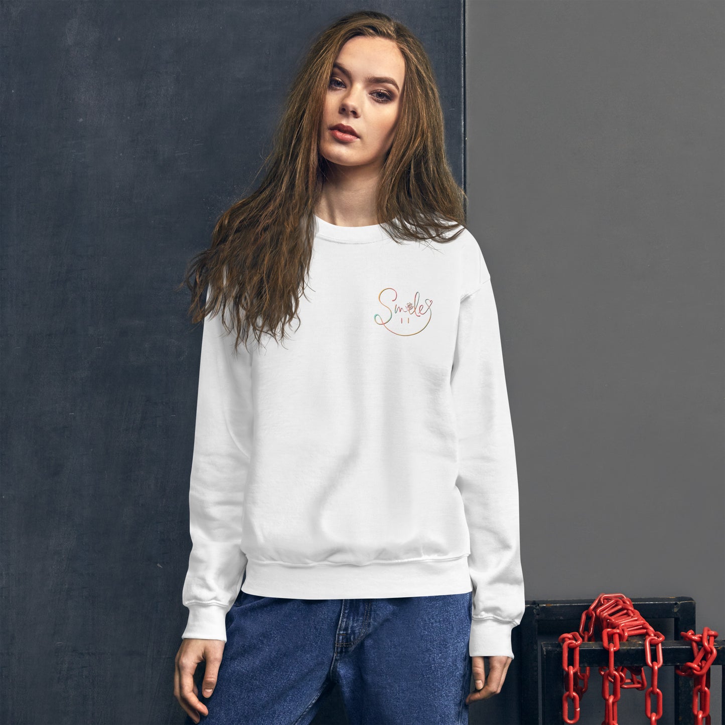 Keep Smiling Hippie Retro Flower Unisex Sweatshirt
