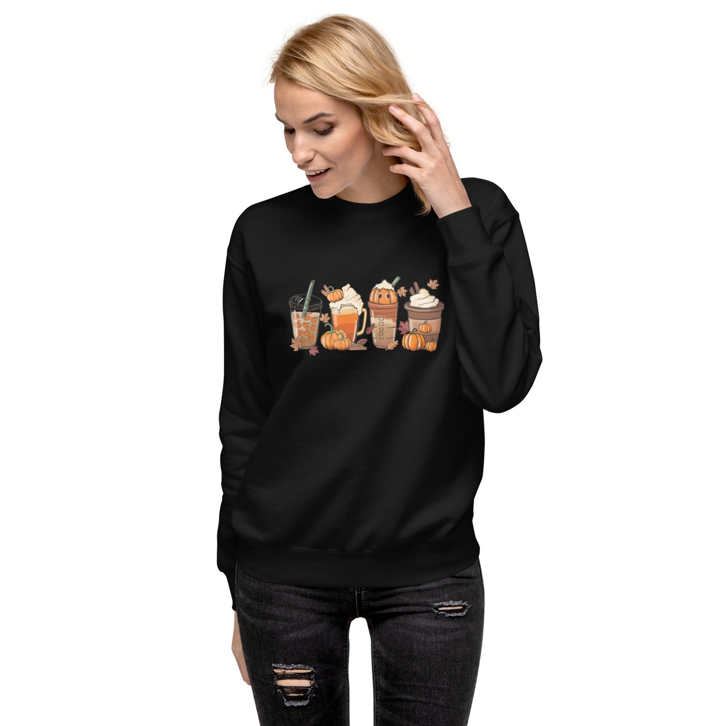Coffee Latte Drink Cozy Halloween Unisex Premium Sweatshirt