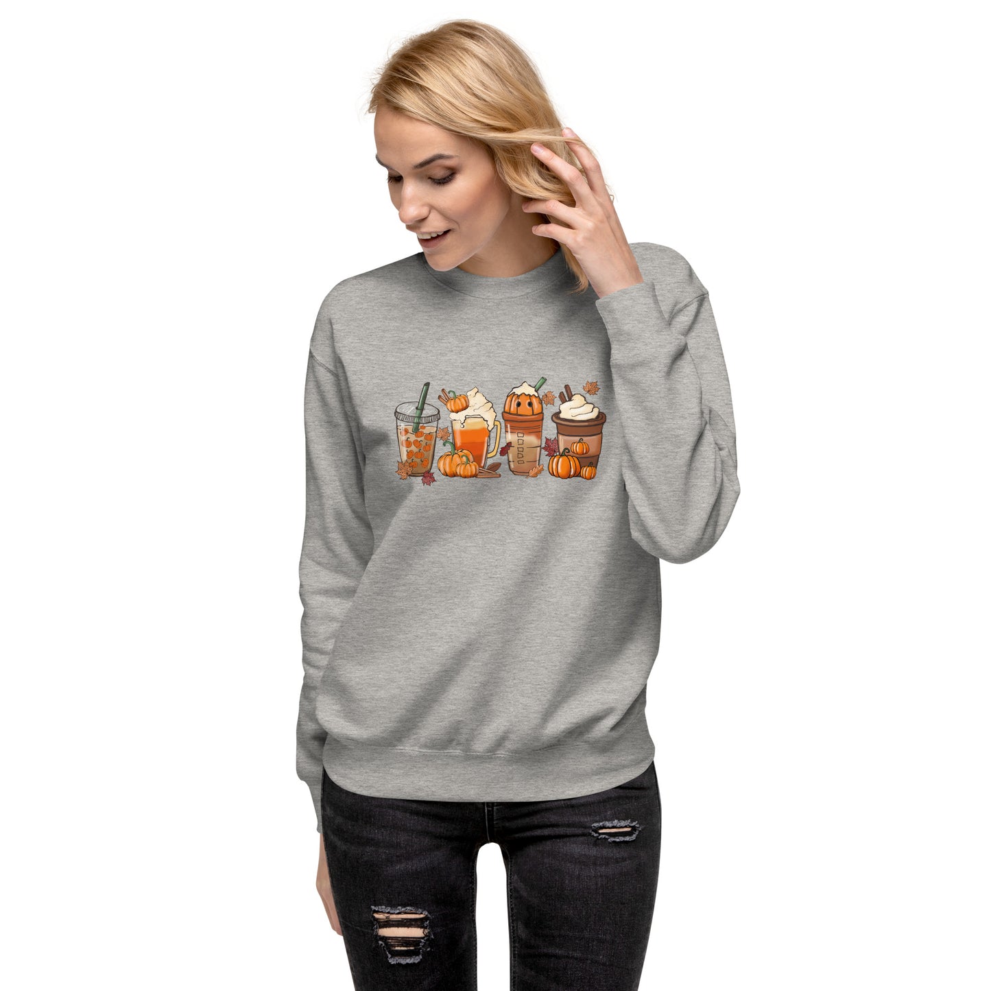 Coffee Latte Drink Cozy Halloween Unisex Premium Sweatshirt