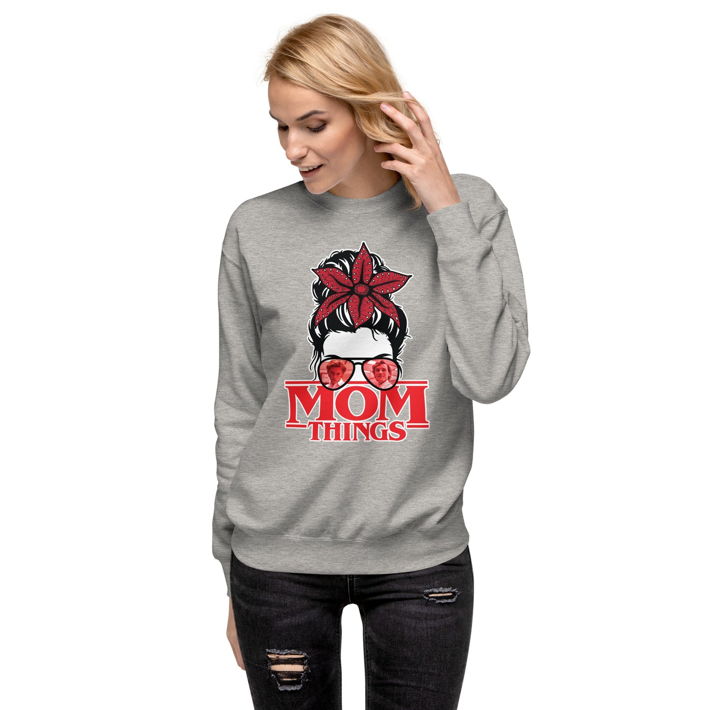 Mom Things Stranger Demo Bun Henry 001 Comfy Unisex Premium Sweatshirt