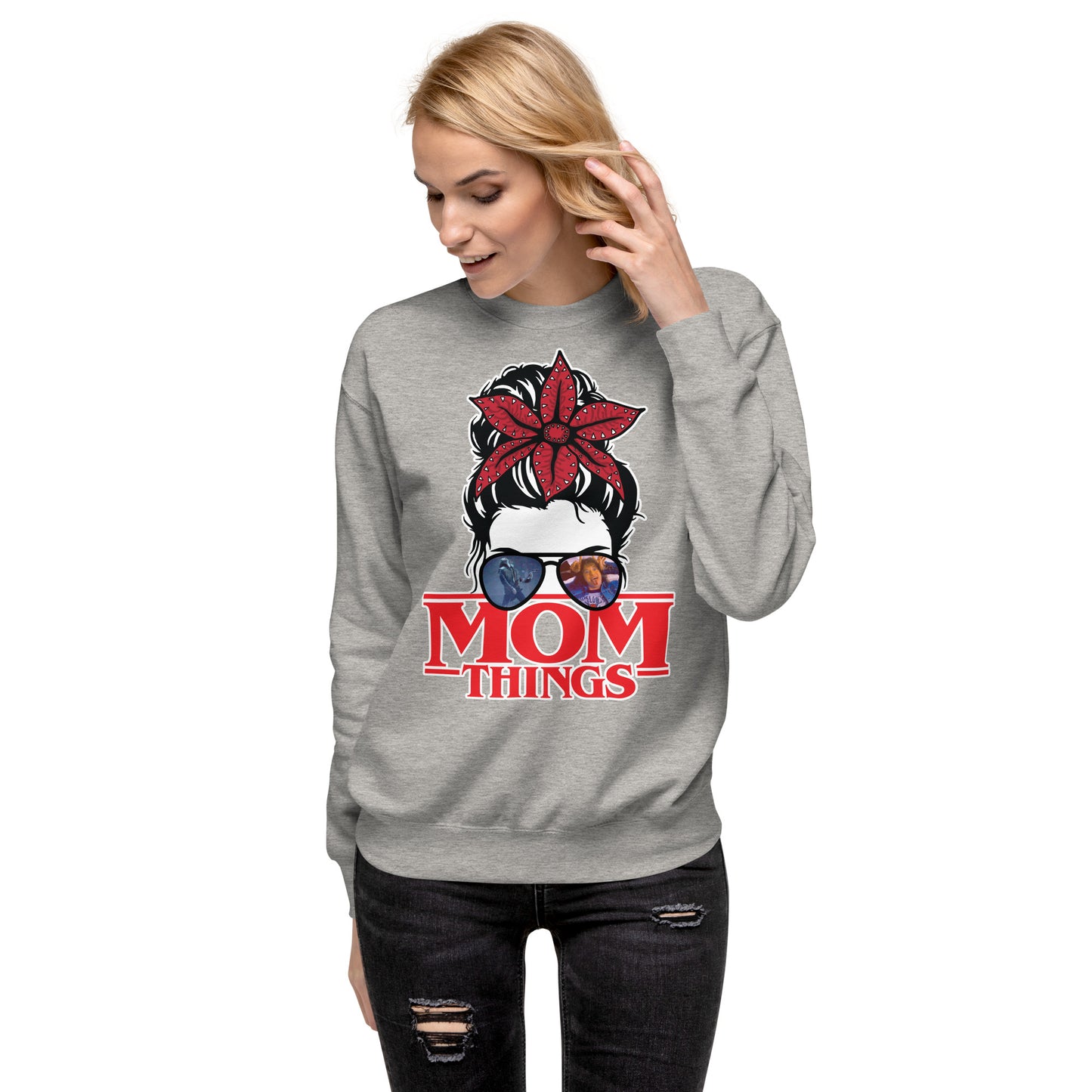 Mom Things Stranger Demo Bun Eddie Comfy Unisex Premium Sweatshirt