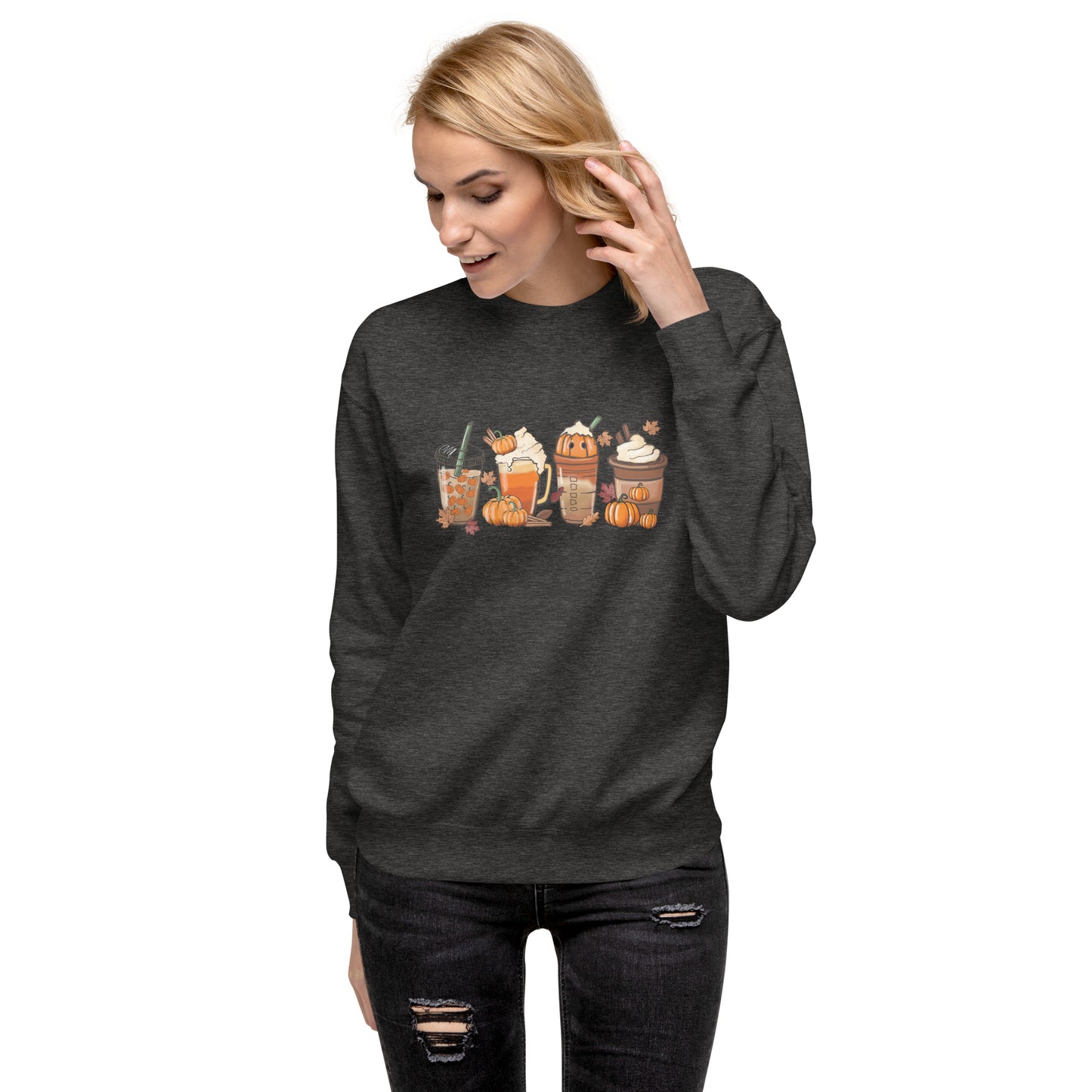 Coffee Latte Drink Cozy Halloween Unisex Premium Sweatshirt