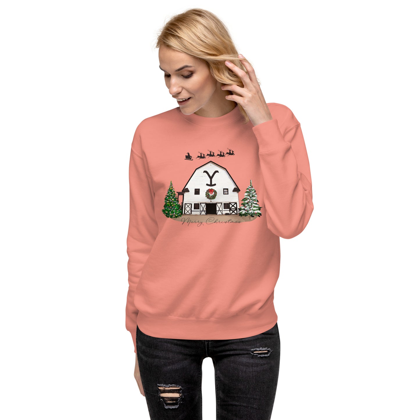 Yellowstone Barn Farmhouse Christmas Unisex Premium Sweatshirt