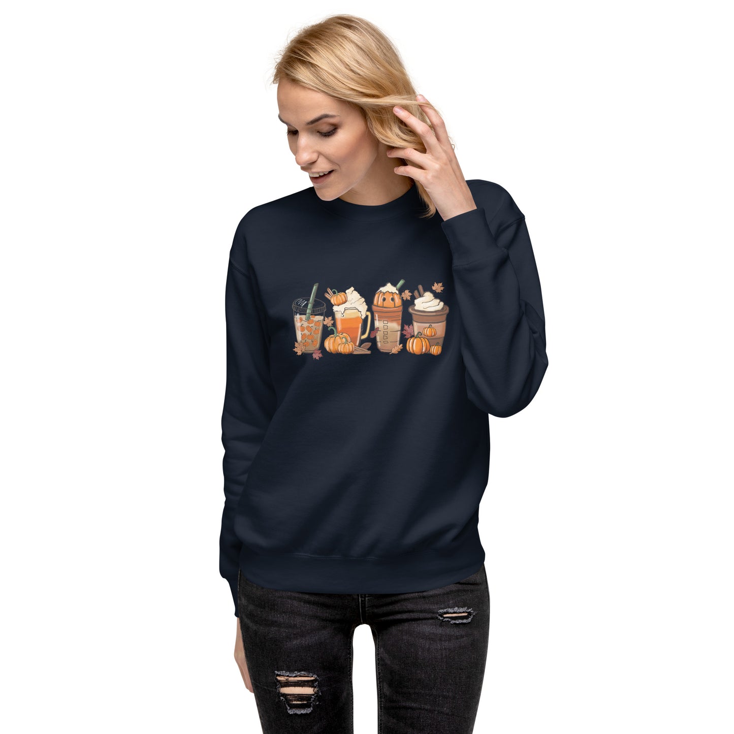 Coffee Latte Drink Cozy Halloween Unisex Premium Sweatshirt