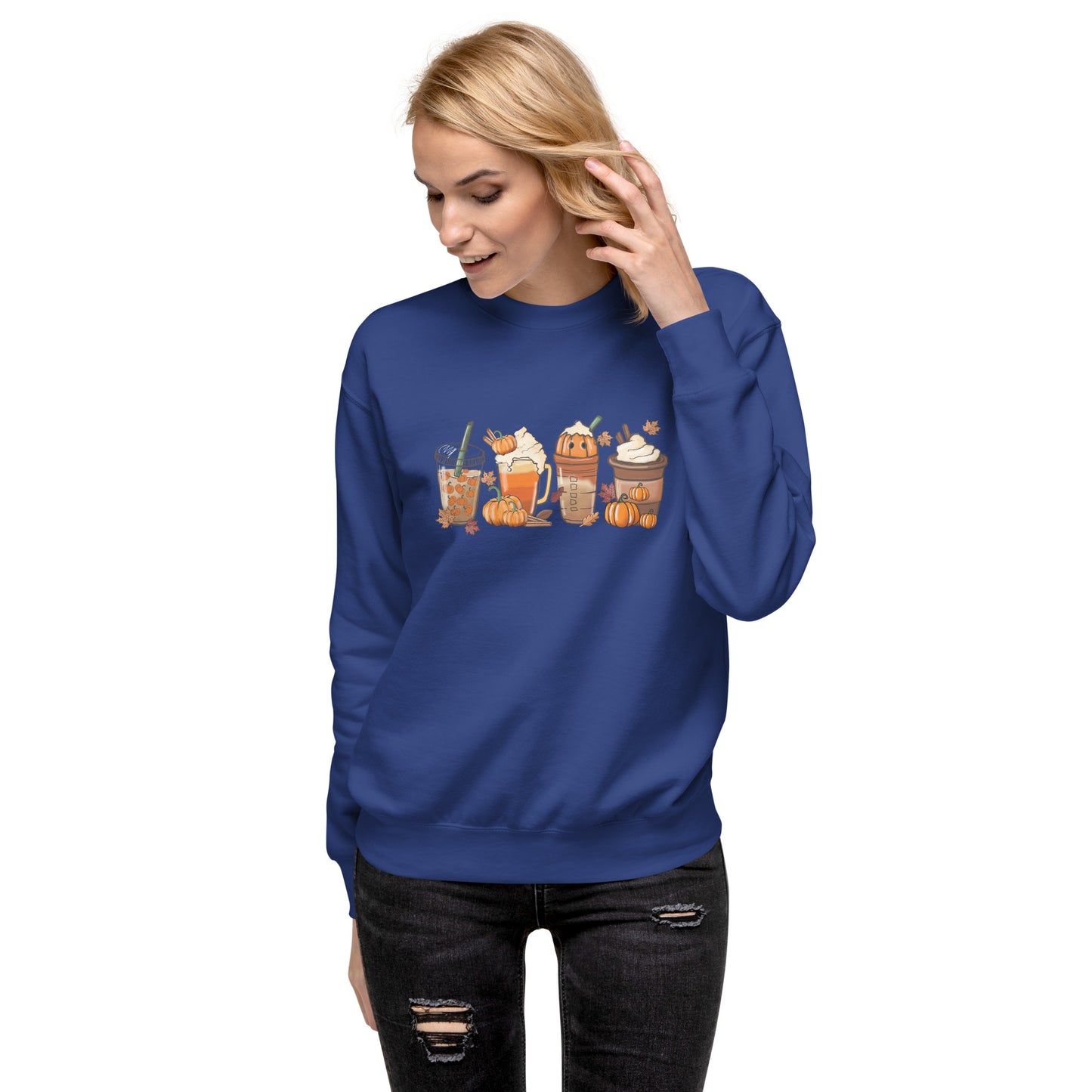 Coffee Latte Drink Cozy Halloween Unisex Premium Sweatshirt
