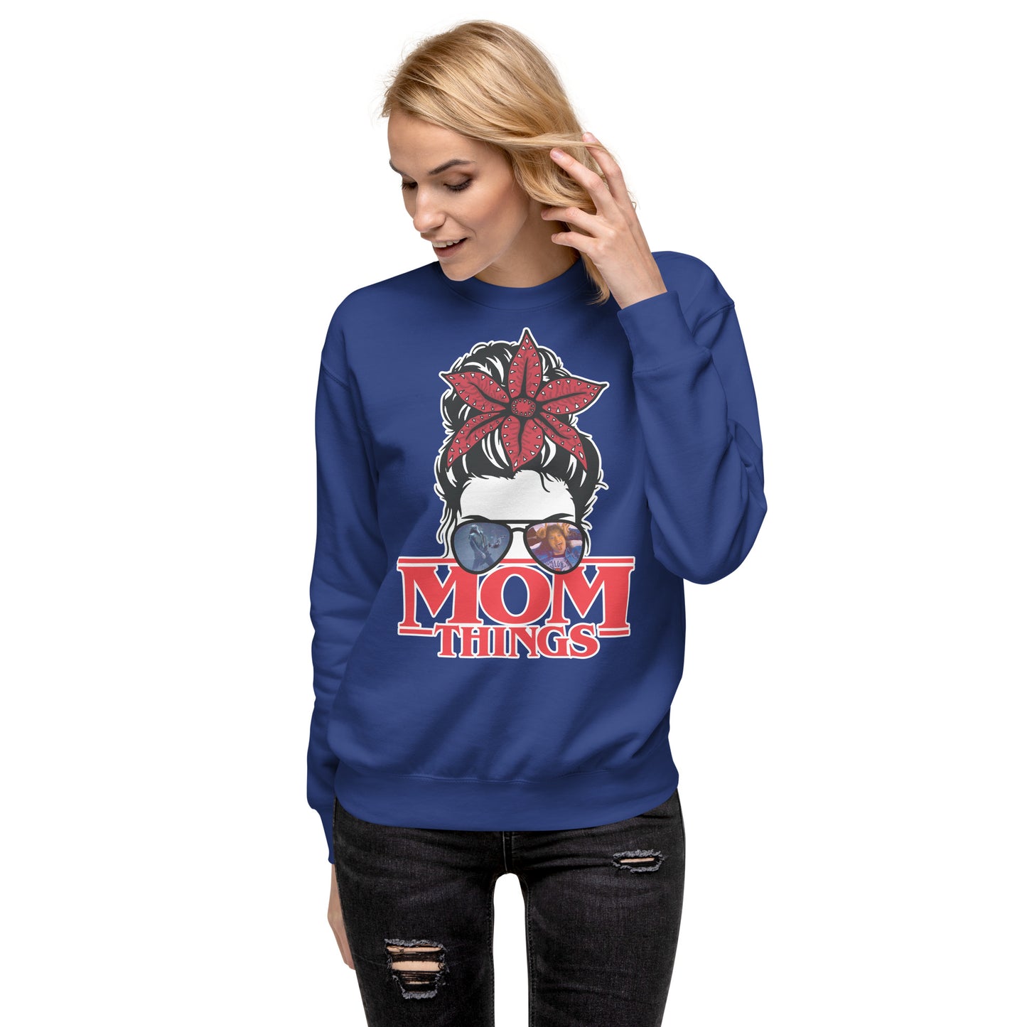 Mom Things Stranger Demo Bun Eddie Comfy Unisex Premium Sweatshirt