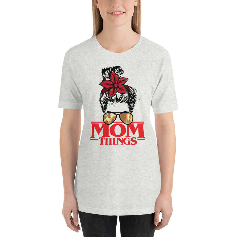 Hopper Mom Things Messy Stranger Bun Mama Halloween Horror Unisex t-shirt