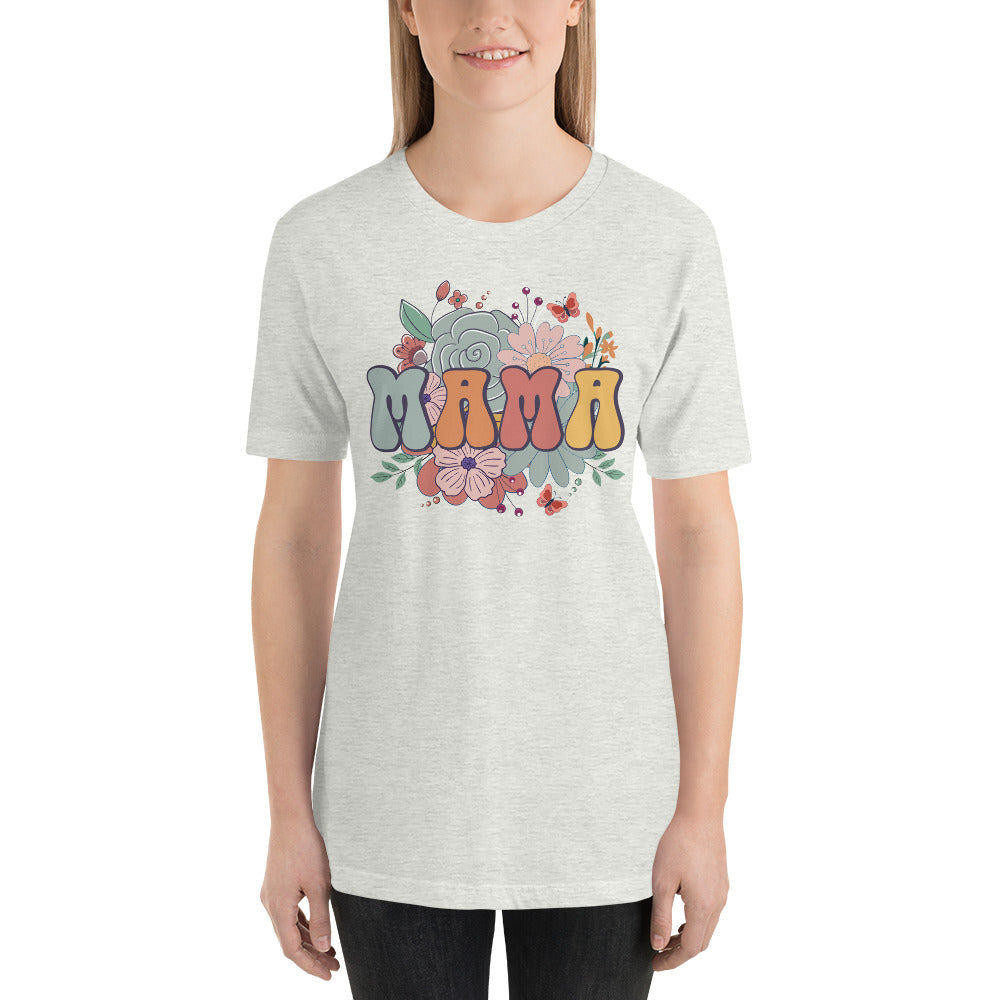 Mama with Flower Border Unisex t-shirt