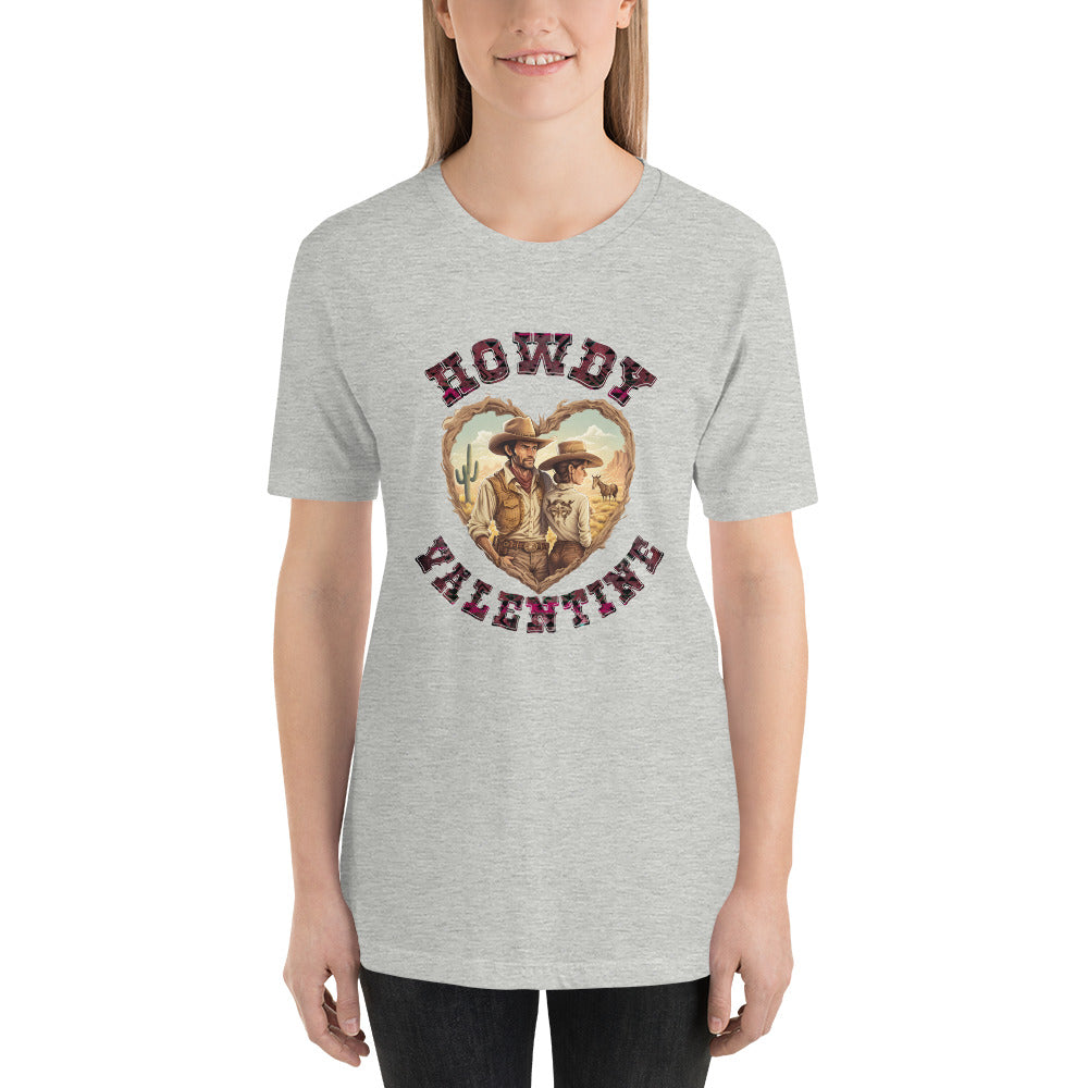 Howdy Valentine Country Southern Cowboy Valentines Day Unisex t-shirt