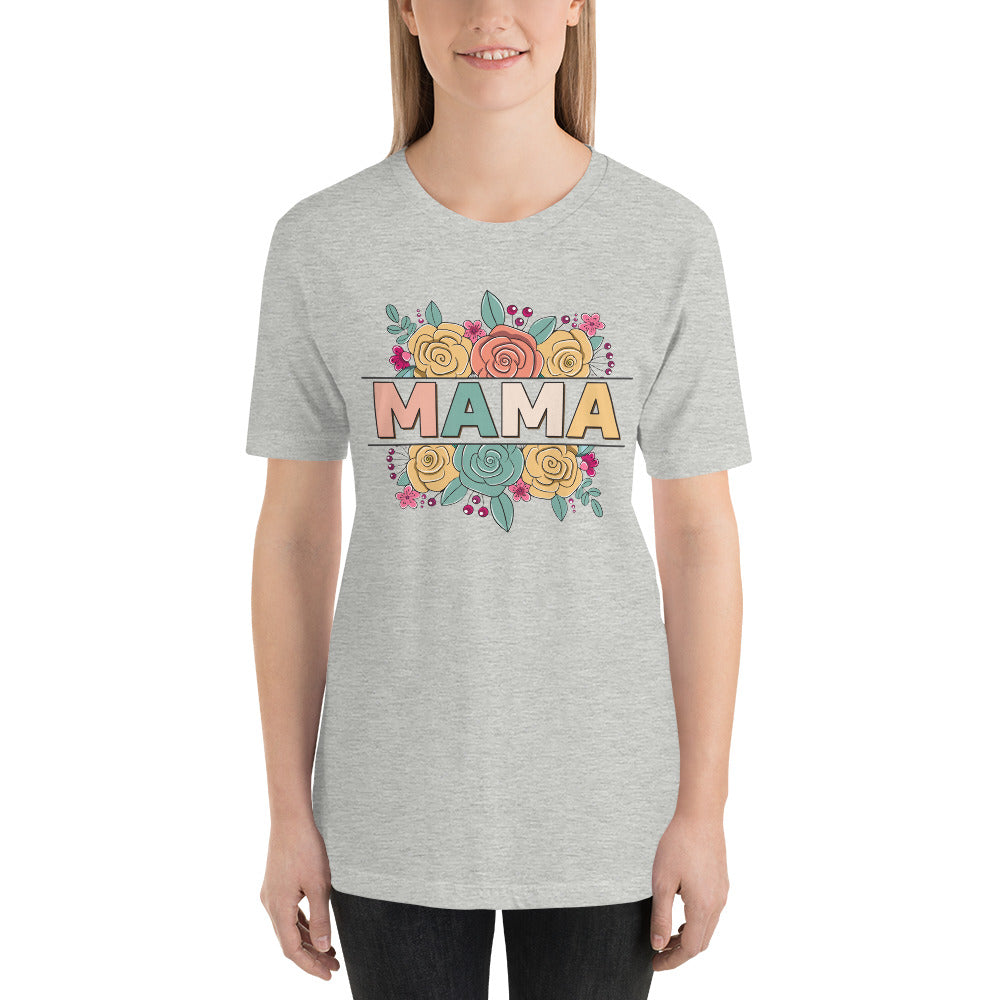 Mama with Split Flower border Unisex t-shirt