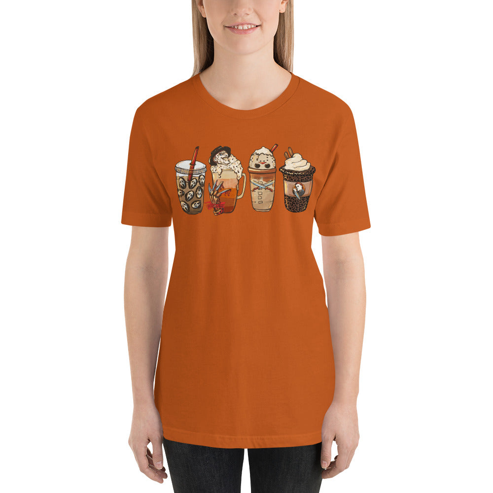 Scary Coffee and Lattes Halloween Unisex t-shirt