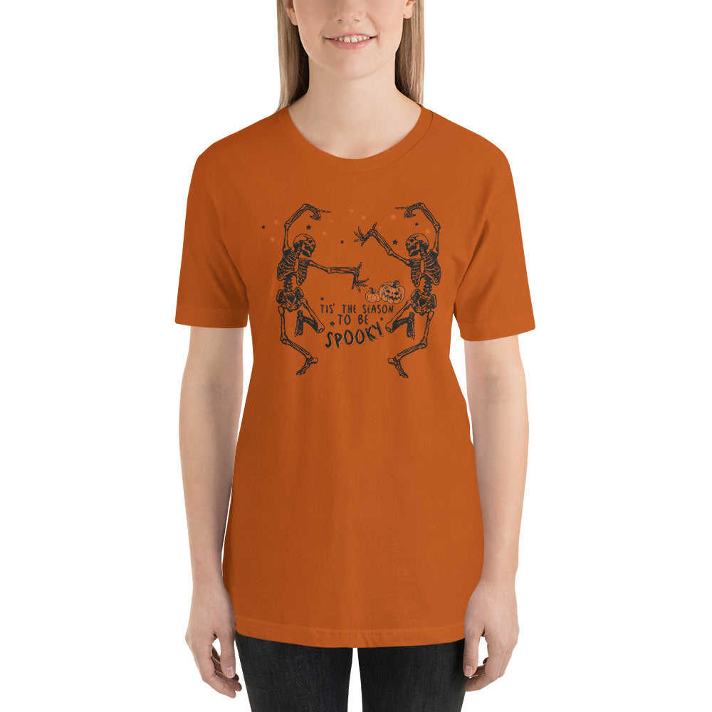 Retro Halloween T-Shirt, Vintage Skeleton T-Shirt, Spooky Season T-Shirt Bella Canvas t-shirt