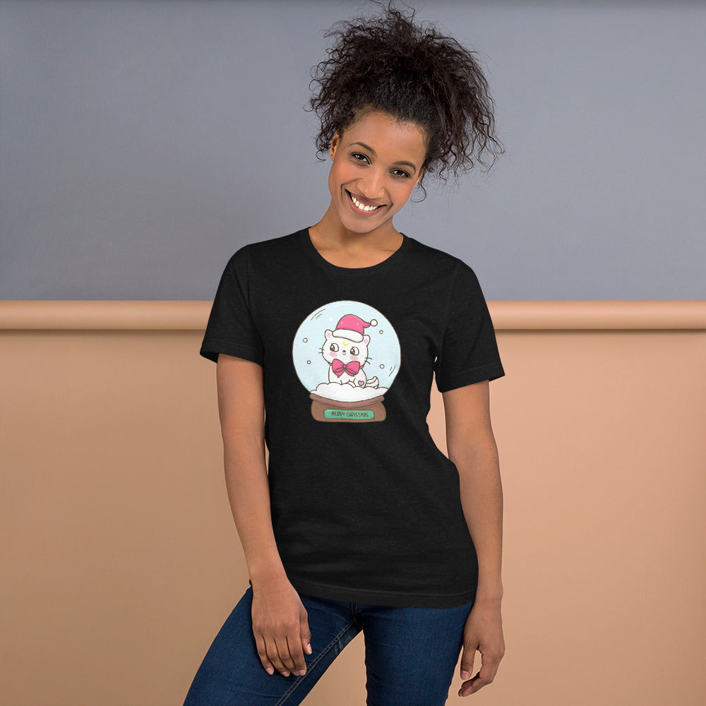 Tixee - Snow globe Merry Christmas Cat Unisex t-shirt