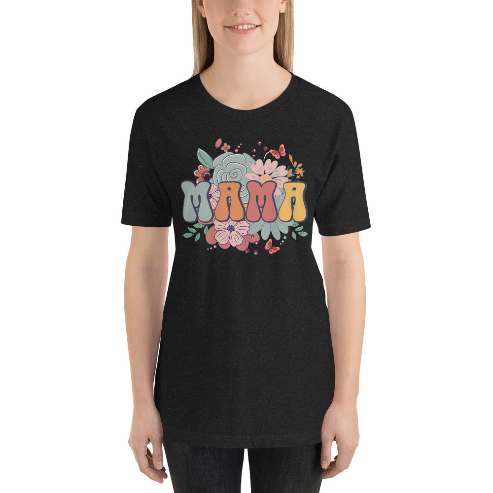 Mama with Flower Border Unisex t-shirt