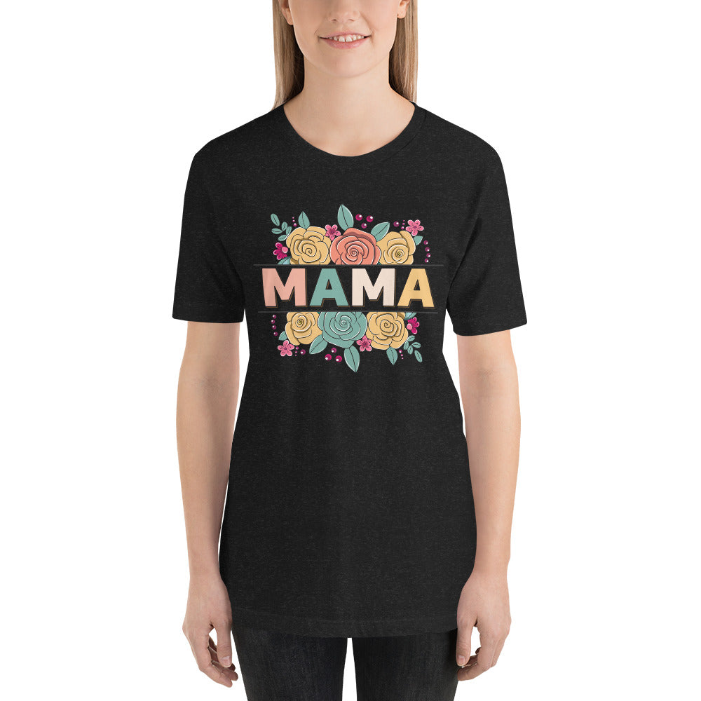 Mama with Split Flower border Unisex t-shirt