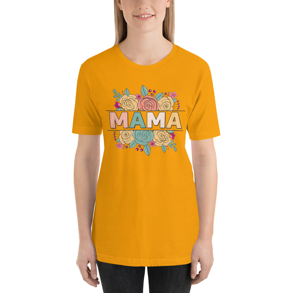 Mama with Split Flower border Unisex t-shirt