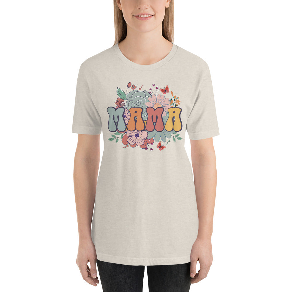 Mama with Flower Border Unisex t-shirt