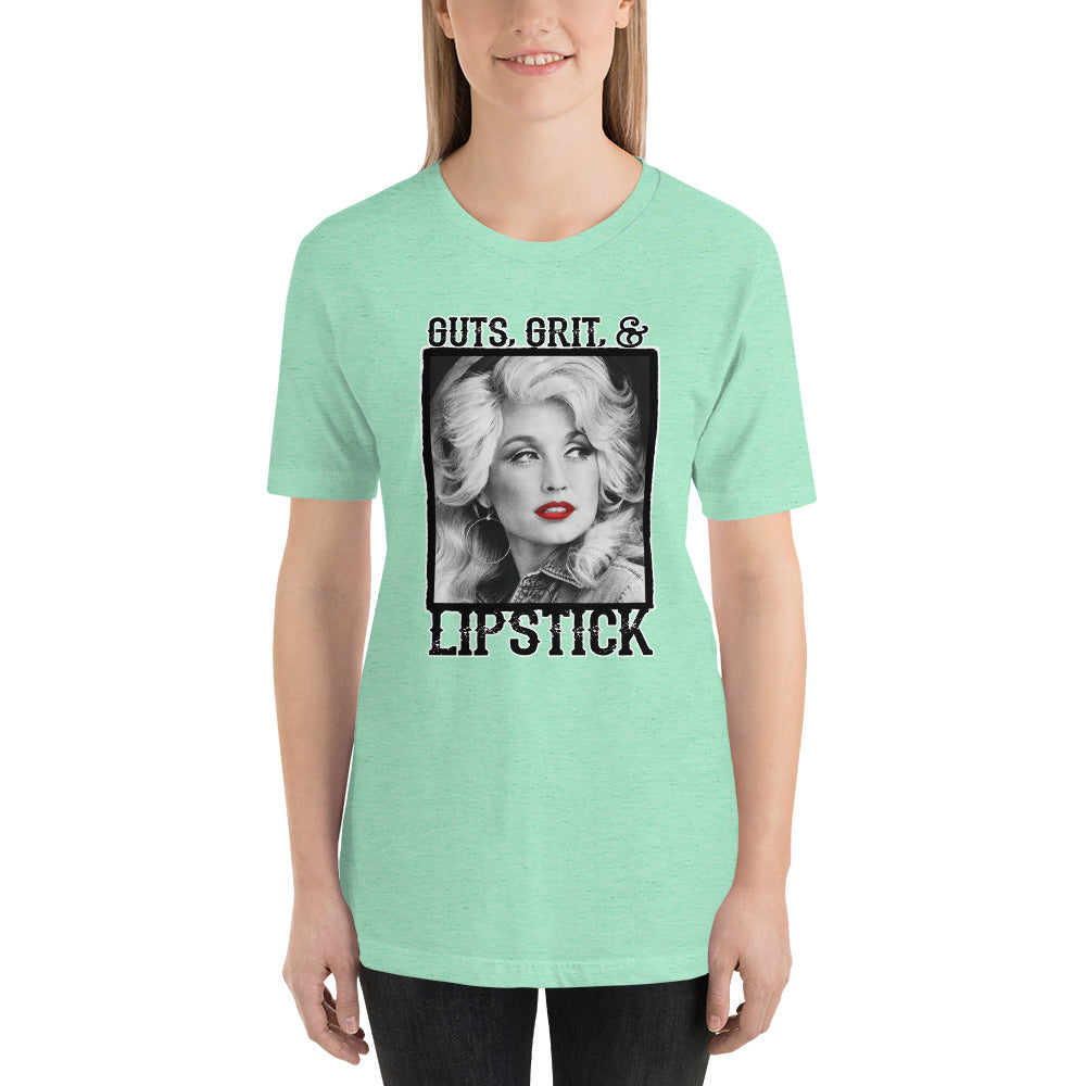 Guts Grit Lipstick Dolly Country Unisex t-shirt
