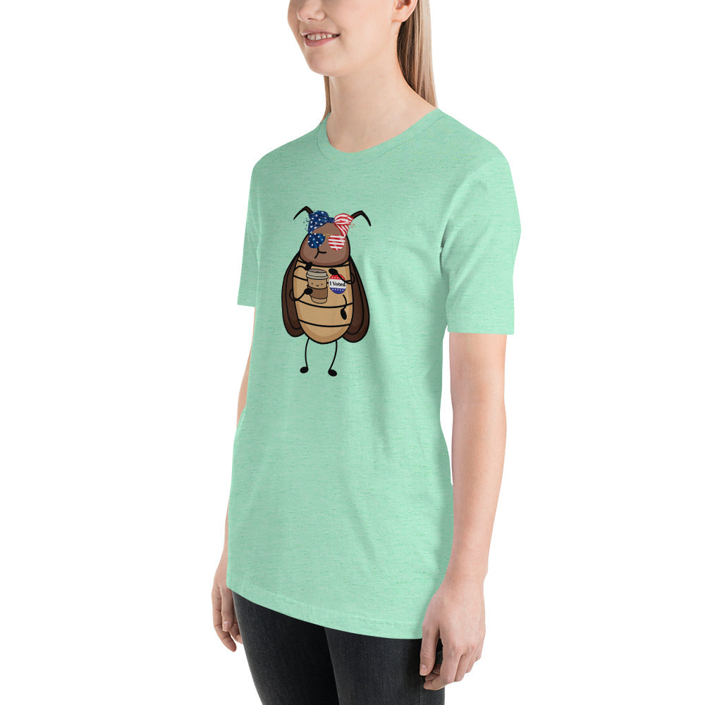 Suburban Cockroach - I Voted Single Bow/Glasses Unisex t-shirt