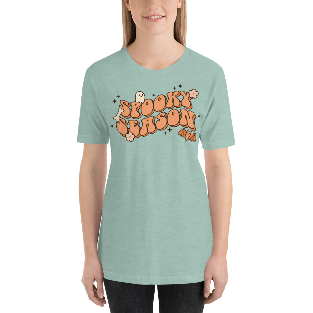 Spooky Season Ghost Bat Halloween Vibes Unisex t-shirt