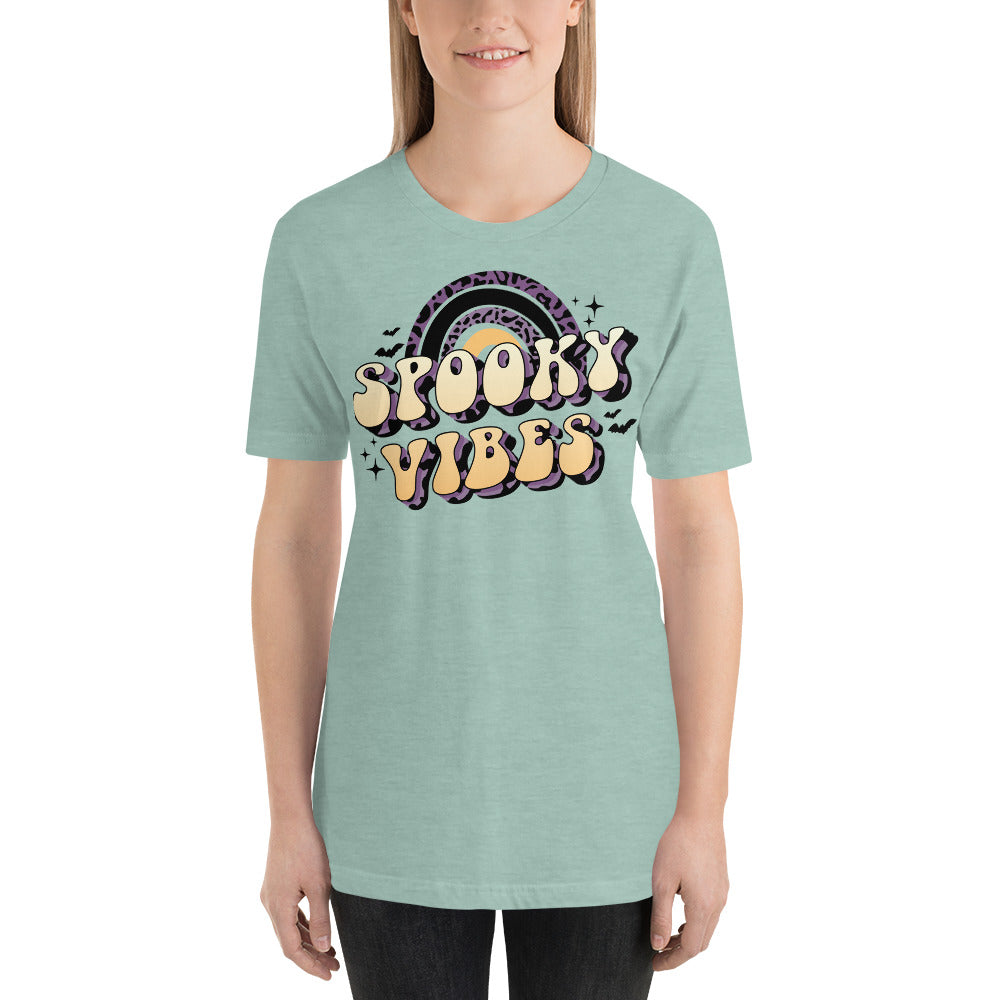 Spooky Vibes Leopard Print Halloween Unisex t-shirt