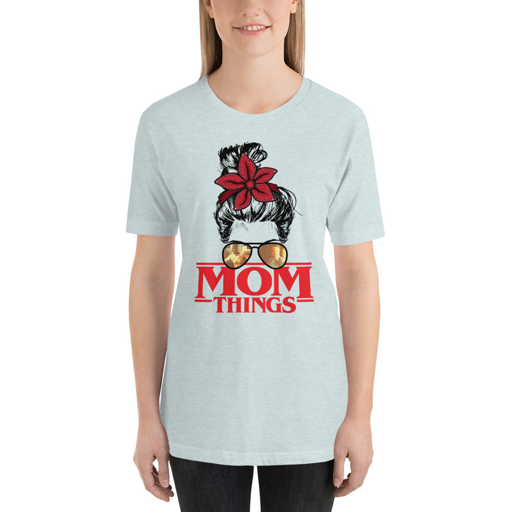 Hopper Mom Things Messy Stranger Bun Mama Halloween Horror Unisex t-shirt