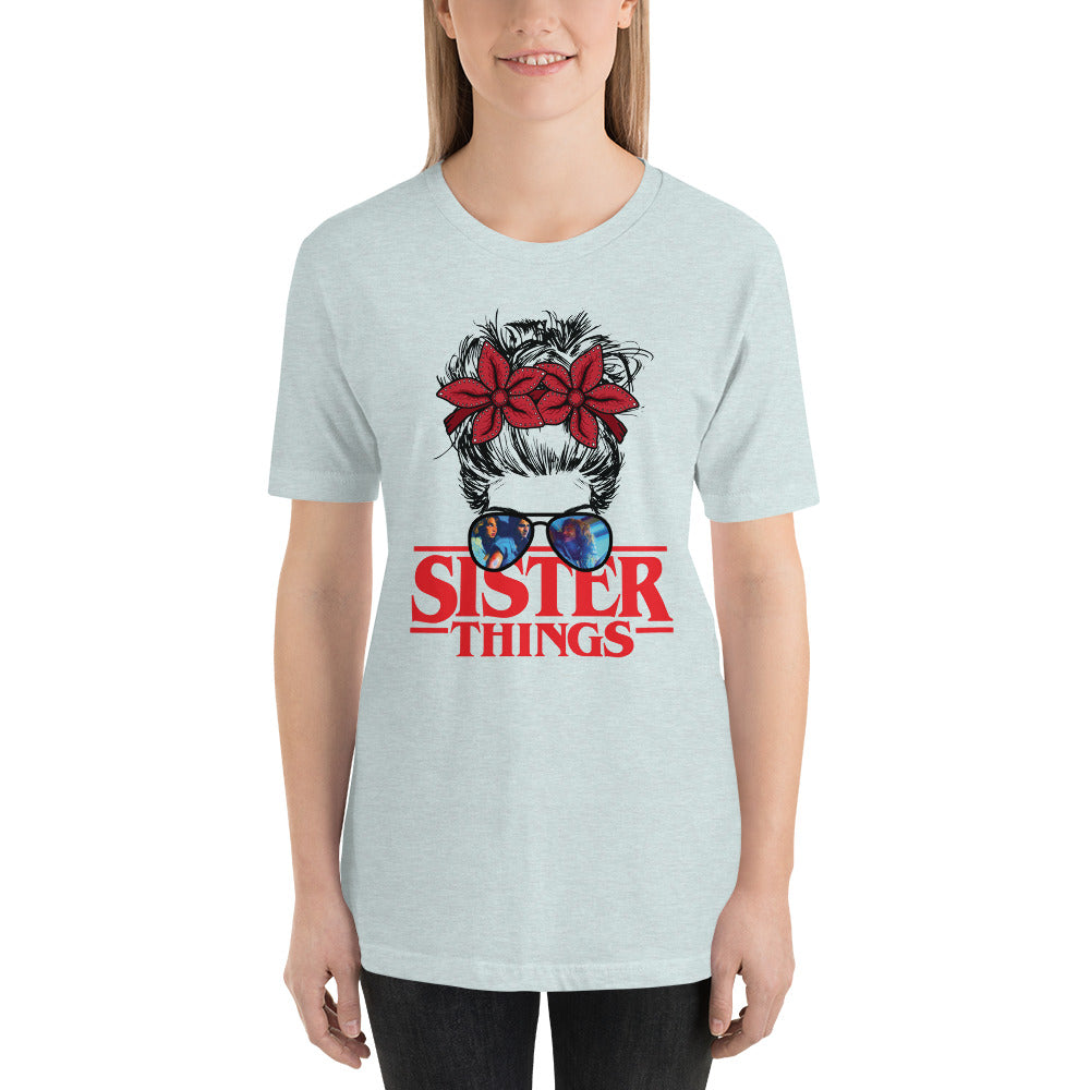 Sister Things Messy Stranger DemoBun Halloween Horror Unisex t-shirt
