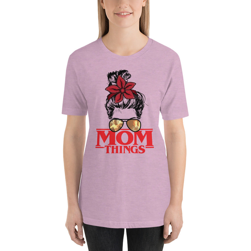 Hopper Mom Things Messy Stranger Bun Mama Halloween Horror Unisex t-shirt